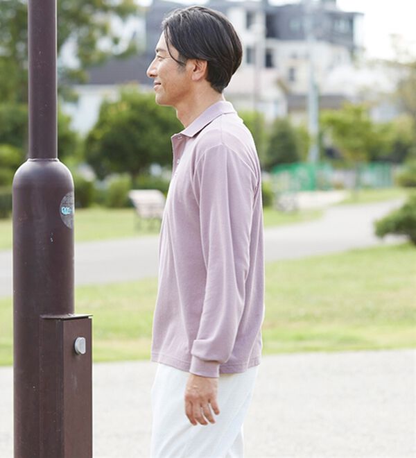 「＜アーノルド　パーマー＞ワンポイント刺しゅう鹿の子ポロシャツ（長袖・半袖）（メンズポロシャツ）」｜詳細画像