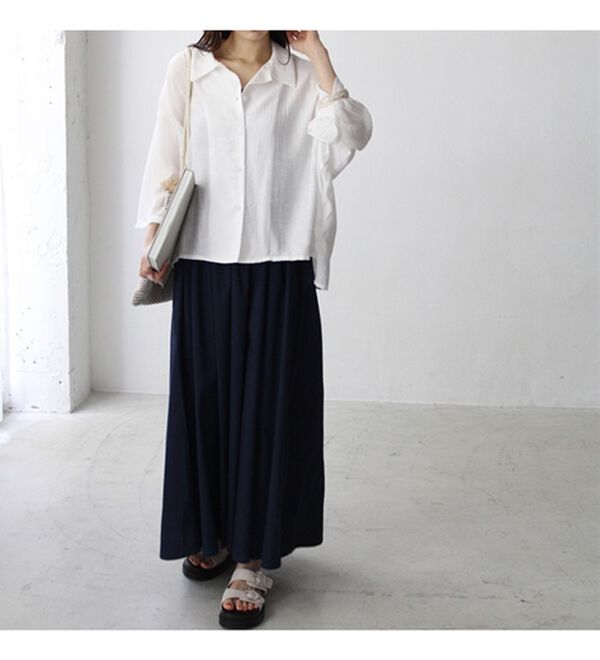 GeeRA（ジーラ）の「ワッシャーポプリンブラウス（ブラウス）」｜詳細画像