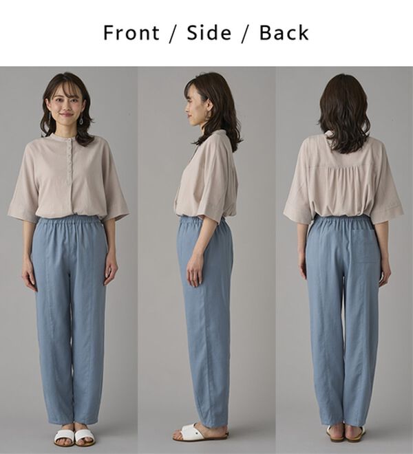 BELLUNA（ベルーナ）の「レーヨン麻入りゆったりワイドパンツ（フルレングスパンツ）」｜詳細画像