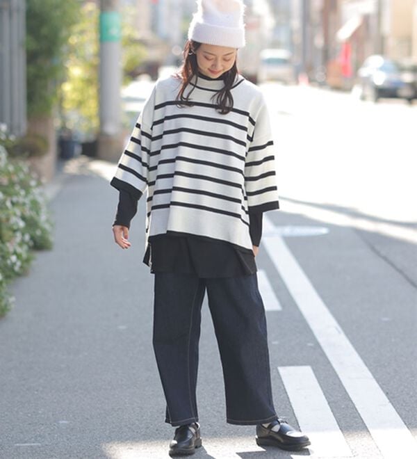 「【Ｌ～６Ｌ】重ね着を楽しむレイヤード専用ニットプルオーバー（ニット・セーター）」｜詳細画像