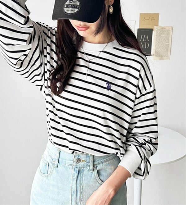 GeeRA（ジーラ）の「【Ｕ．Ｓ．　ＰＯＬＯ　ＡＳＳＮ．】配色ラインロンＴ（カットソー）」｜詳細画像