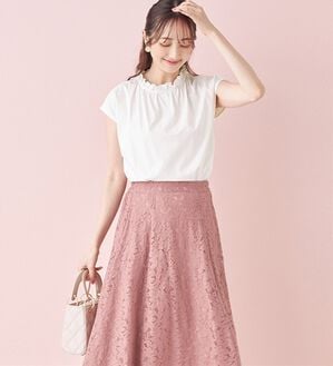 alotta（アロッタ）の「【接触冷感】フリル衿フレンチスリーブトップス（カットソー）」｜オフホワイト