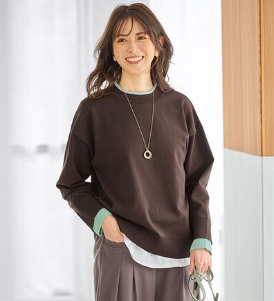 BELLUNA（ベルーナ）の「重ね着風配色スポンディッシュニット（ニット・セーター）」