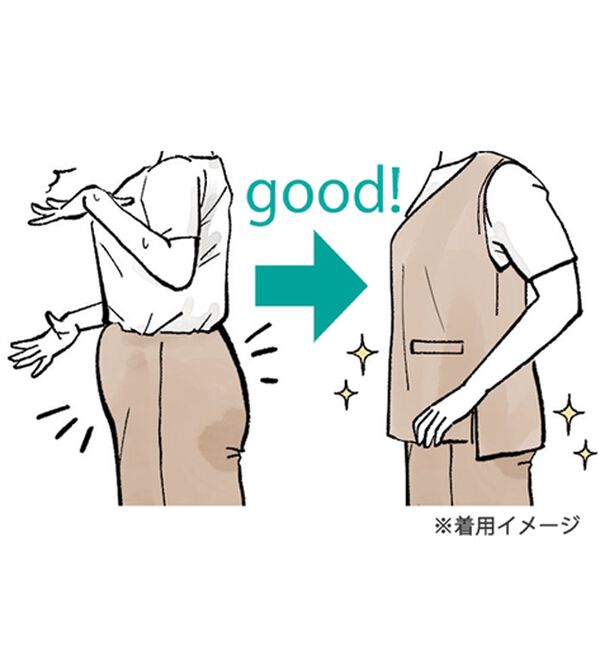 BELLUNA（ベルーナ）の「機能付ジョーゼット素材ベストセットアップ（セットアップ）」｜詳細画像