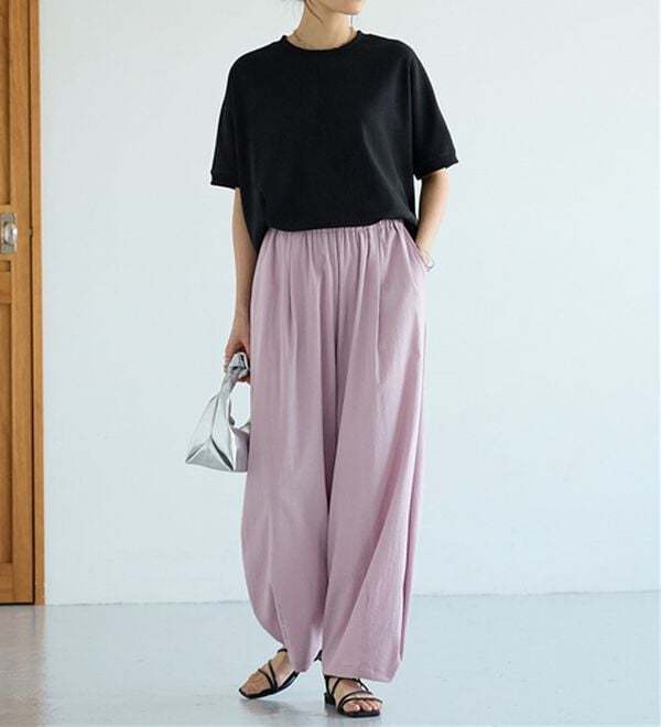 BELLUNA（ベルーナ）の「さらっと肌離れ！ひんやりカーブパンツ（ワイドパンツ・ガウチョ）」｜詳細画像