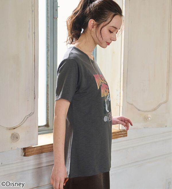 BELLUNA（ベルーナ）の「＜Ｄｉｓｎｅｙ＞キャラクタープリントヴィンテージ風Ｔシャツ（チュニック）」｜詳細画像