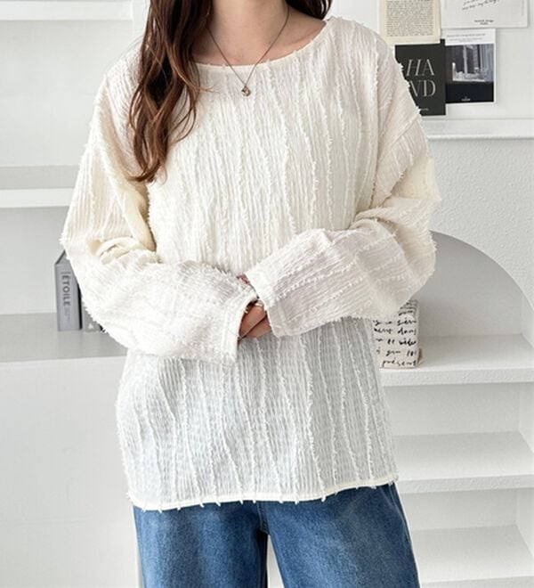 GeeRA（ジーラ）の「シャギージャカードボートネックカットソー（カットソー）」｜詳細画像