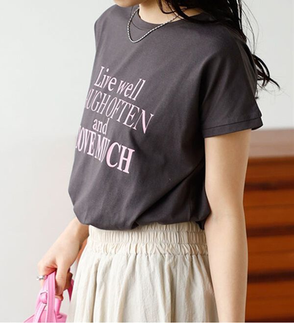 GeeRA（ジーラ）の「フレンチスリーブプリントロゴＴシャツ（Tシャツ）」｜詳細画像