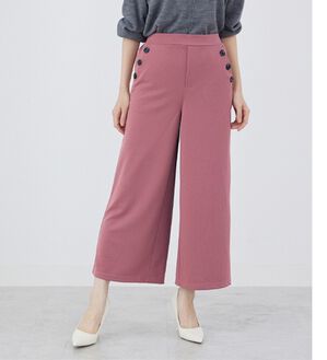 BELLUNA（ベルーナ）の「ジョーゼット素材釦使いワイドパンツ（その他パンツ）」｜ローズピンク