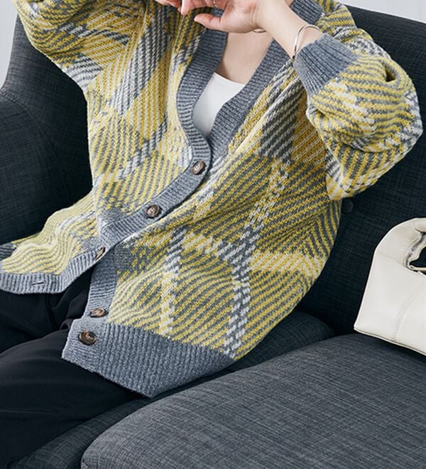 RANAN（ラナン）の「ビッグタータンオーバーカーデ（ニットカーディガン）」｜詳細画像