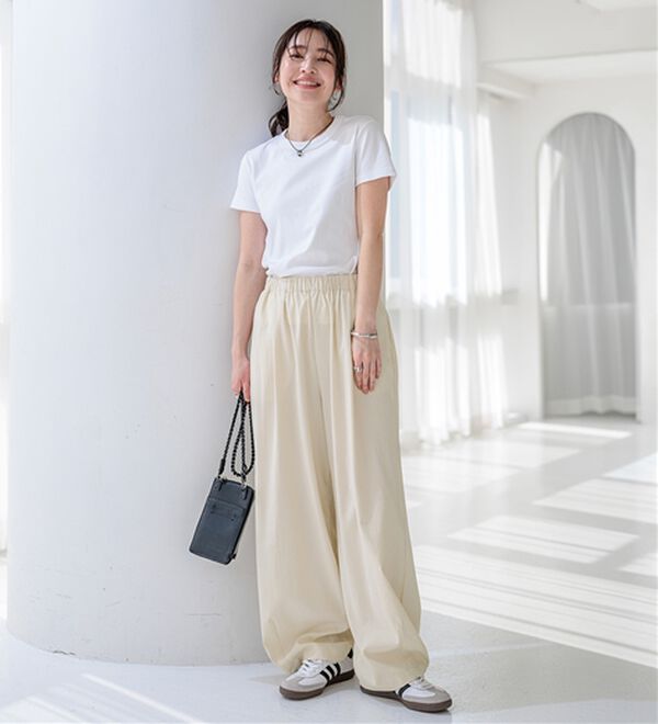 BELLUNA（ベルーナ）の「サラリ快適！ビンテージ調カーブパンツ（ワイドパンツ・ガウチョ）」｜詳細画像