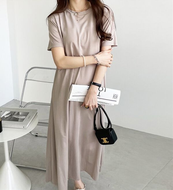 GeeRA（ジーラ）の「【接触冷感】フレアーシルエットロングワンピース（ロングワンピース）」｜詳細画像