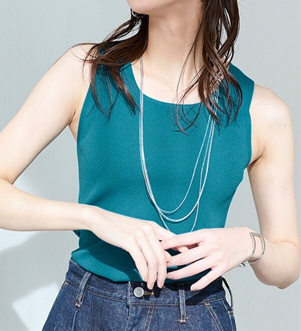 RANAN（ラナン）の「ひんやり！ニットタンクトップ（ニット・セーター）」｜コバルトブルー