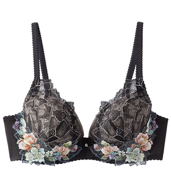 LAVIENNE（ラヴィエンヌ）の「＜ワコール＞Ｗｉｎｇ　Ｌｅｓｉａｇｅ（レシアージュ）やさしくフィット　ブラ（ブラジャー）」｜ブラック