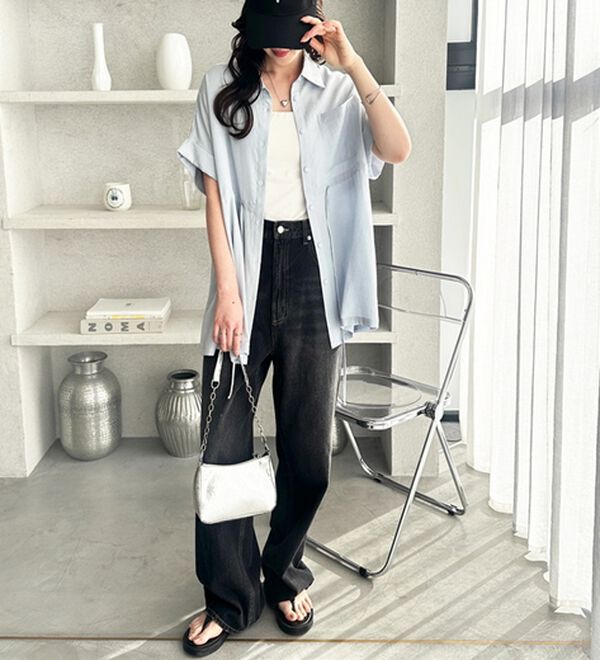 GeeRA（ジーラ）の「２ｗａｙウエストリボンシャツチュニック（チュニック）」｜詳細画像