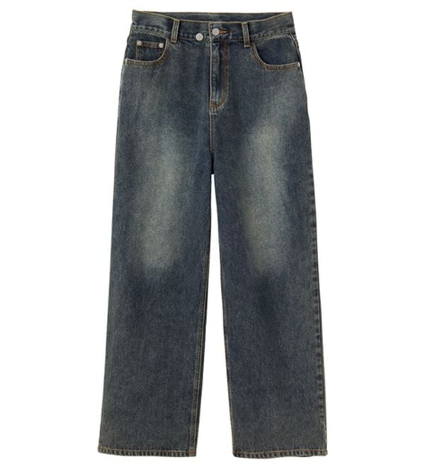 GeeRA（ジーラ）の「美脚見え！２ボタンウエストワイドデニムパンツ（フルレングスパンツ）」｜詳細画像