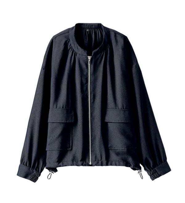 BELLUNA（ベルーナ）の「とろみ素材ポケットデザインブルゾン（ブルゾン）」｜詳細画像