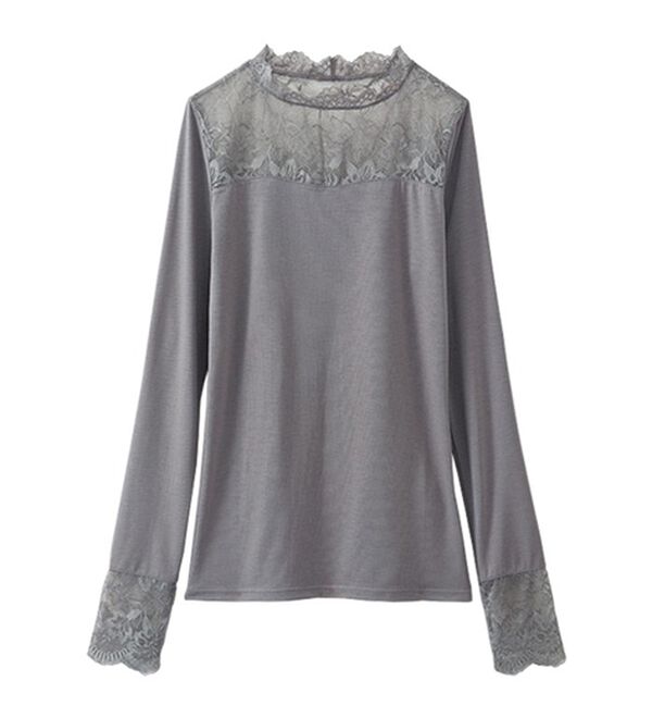 YU'NOW（ユナウ）の「吸湿発熱あったかインナーハイネックレースインナー（肌着・インナーウェア）」｜詳細画像