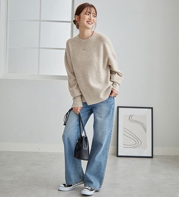 GeeRA（ジーラ）の「ゆるっと柔らか！袖ボリュームメランジニット（ニット・セーター）」｜詳細画像