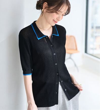 Viola e Viola（ヴィオラ エ ヴィオラ）の「アソートシアーリブニットポロシャツ（ポロシャツ）」