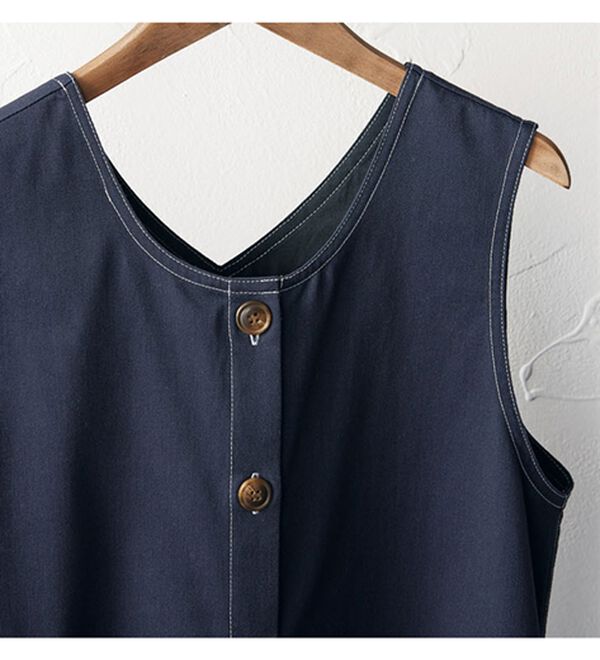 BELLUNA（ベルーナ）の「綿混素材ステッチ使いジャンパースカート（ジャンパースカート）」｜詳細画像