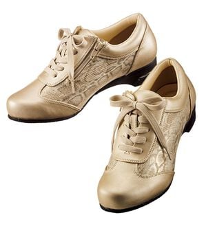 ルフラン（ルフラン）の「＜ラシーナコンフォート＞ほっそり見え４Ｅエレガントシューズ（スニーカー）」｜シャンパン