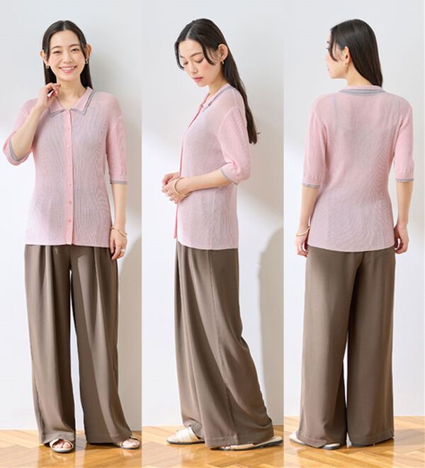 Viola e Viola（ヴィオラ エ ヴィオラ）の「アソートシアーリブニットポロシャツ（ポロシャツ）」｜詳細画像