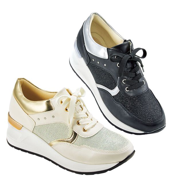 BELLUNA（ベルーナ）の「４Ｅ厚底切替ラメスニーカー（スニーカー）」｜詳細画像