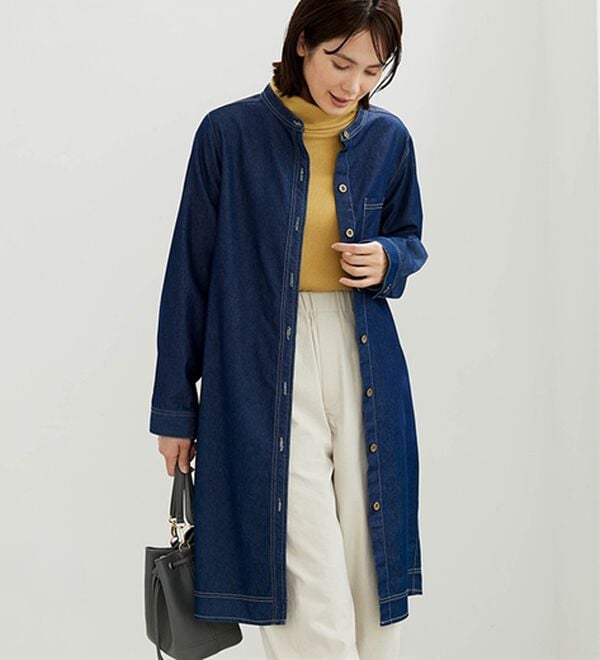 BELLUNA（ベルーナ）の「デニム素材ボタン使いジャケットワンピース（その他ワンピース）」｜詳細画像