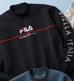 「＜フィラ＞軽量ストレッチデザインセーター（メンズニット・セーター）」｜ブラック