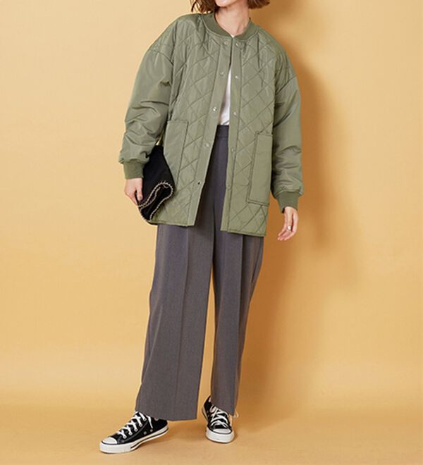 BELLUNA（ベルーナ）の「軽い着心地！ビッグポケット付キルトコート（ハーフコート）」｜詳細画像