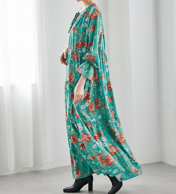 RANAN（ラナン）の「レトロフラワーティアードワンピ（その他ワンピース）」｜詳細画像