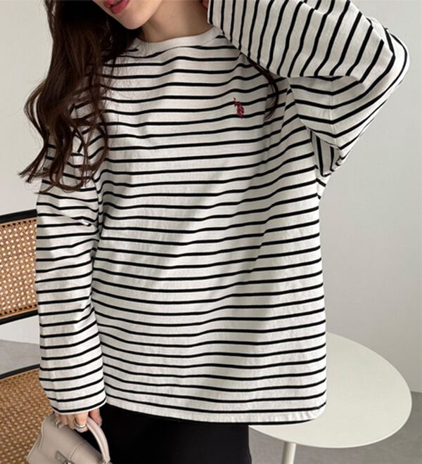 GeeRA（ジーラ）の「【Ｕ．Ｓ．ＰＯＬＯ ＡＳＳＮ】オーバーサイズ刺しゅうロンＴ（カットソー）」｜詳細画像