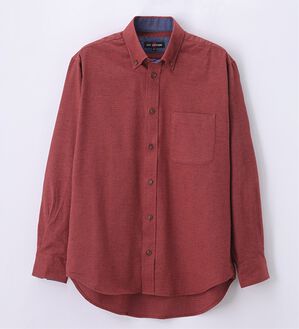 「着心地快適ストレッチネルシャツ（メンズシャツ）」｜ワイン