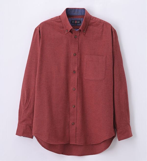 「着心地快適ストレッチネルシャツ（メンズシャツ）」｜ワイン