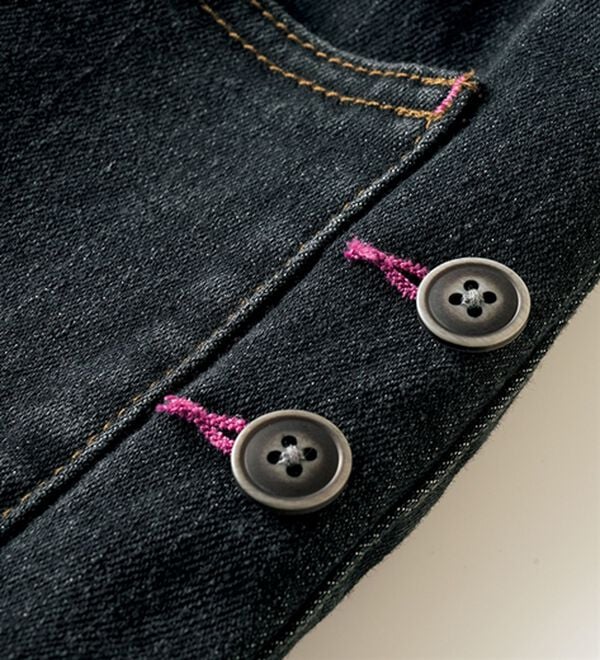 ルフラン（ルフラン）の「【２本組】ボタン使い楽デニムパンツ＜フォルト＞（フルレングスパンツ）」｜詳細画像