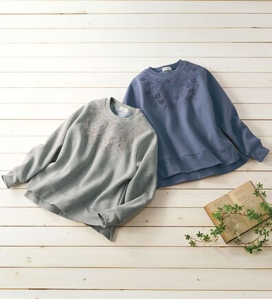 BELLUNA（ベルーナ）の「＜＆ｃｏｃｏｃｈｉ＞刺しゅう使い裏起毛かのこトレーナー（カットソー）」