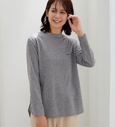 BELLUNA（ベルーナ）の「ロゴ刺しゅう裏起毛ニットソーチュニック（カットソー）」