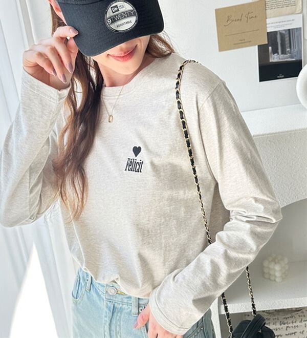 GeeRA（ジーラ）の「ハートデザイン刺繍ロンＴ（カットソー）」｜詳細画像