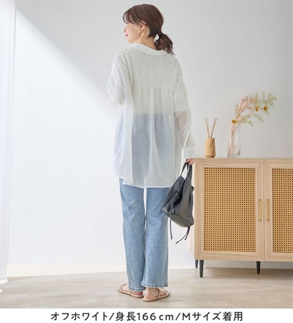 Viola e Viola（ヴィオラ エ ヴィオラ）の「シアー楊柳ゆったりシャツ（シャツ）」｜詳細画像