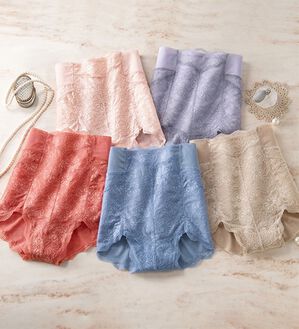 「【５色組】ハイウエスト総レースショーツガードル（ショーツ）」｜5色組