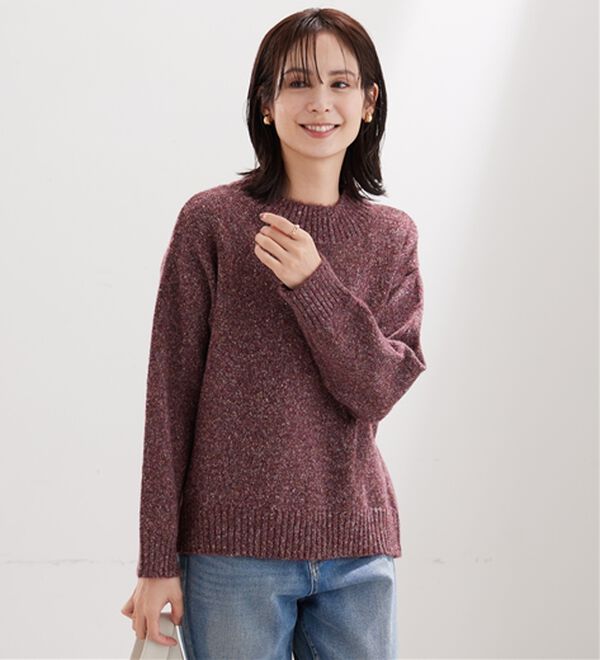 BELLUNA（ベルーナ）の「ミックス調ニットプルオーバー（ニット・セーター）」｜詳細画像