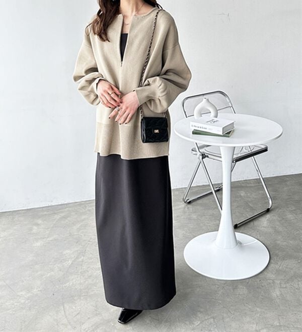 GeeRA（ジーラ）の「ハーフジップニットプルオーバー（ニット・セーター）」｜詳細画像