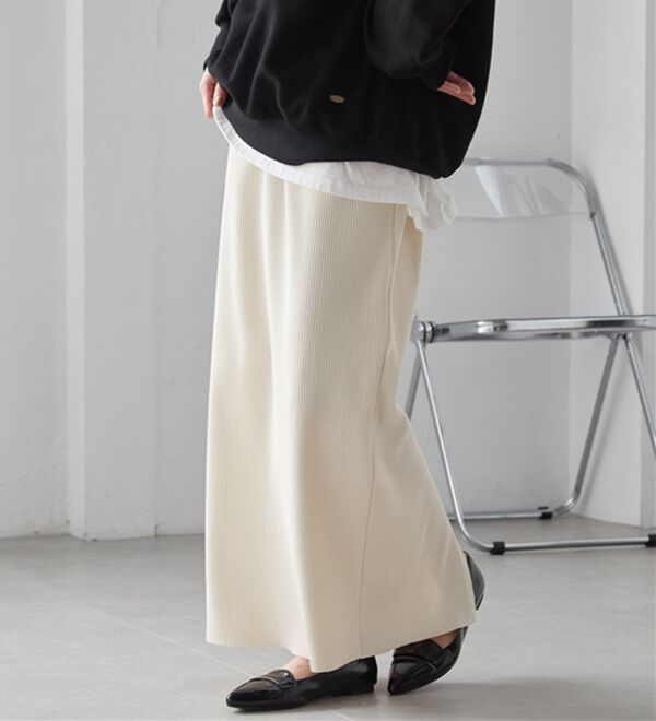 RANAN（ラナン）の「セルフカットリブロングナロースカート（ロングスカート）」｜詳細画像