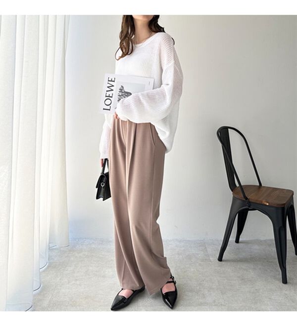 GeeRA（ジーラ）の「美脚魅せタックワイドスラックスパンツ（ワイドパンツ・ガウチョ）」｜詳細画像