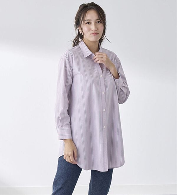 BELLUNA（ベルーナ）の「＜ＳＯＬＯＴＥＸ（Ｒ）＞ストレッチビッグシャツ（シャツ）」｜詳細画像