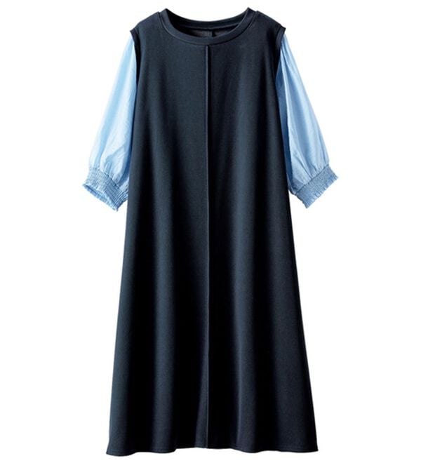 BELLUNA（ベルーナ）の「袖切替デザインシャーリングワンピース（その他ワンピース）」｜詳細画像