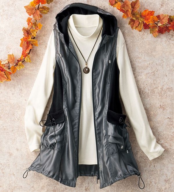 ルフラン（ルフラン）の「シャンブレー素材デザインベスト＜カイティーナ＞（ベスト）」｜詳細画像