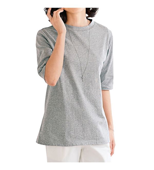 BELLUNA（ベルーナ）の「【５枚組】綿１００％汗ジミ対策プルオーバー（カットソー）」｜詳細画像