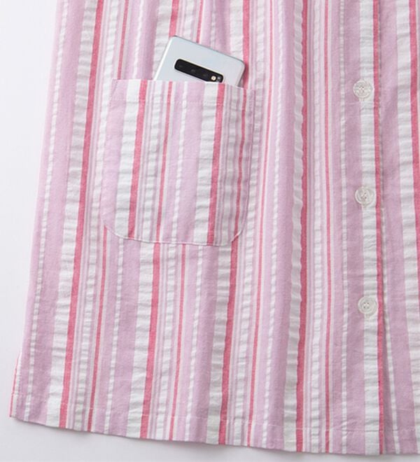 LAVIENNE（ラヴィエンヌ）の「【蒸し暑い夜も快適】綿１００％サッカーパジャマ（パジャマ・ルームウェア）」｜詳細画像